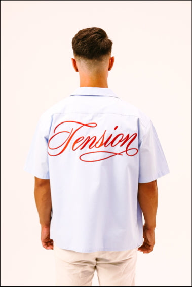 Tension Blue Boxy Button Up