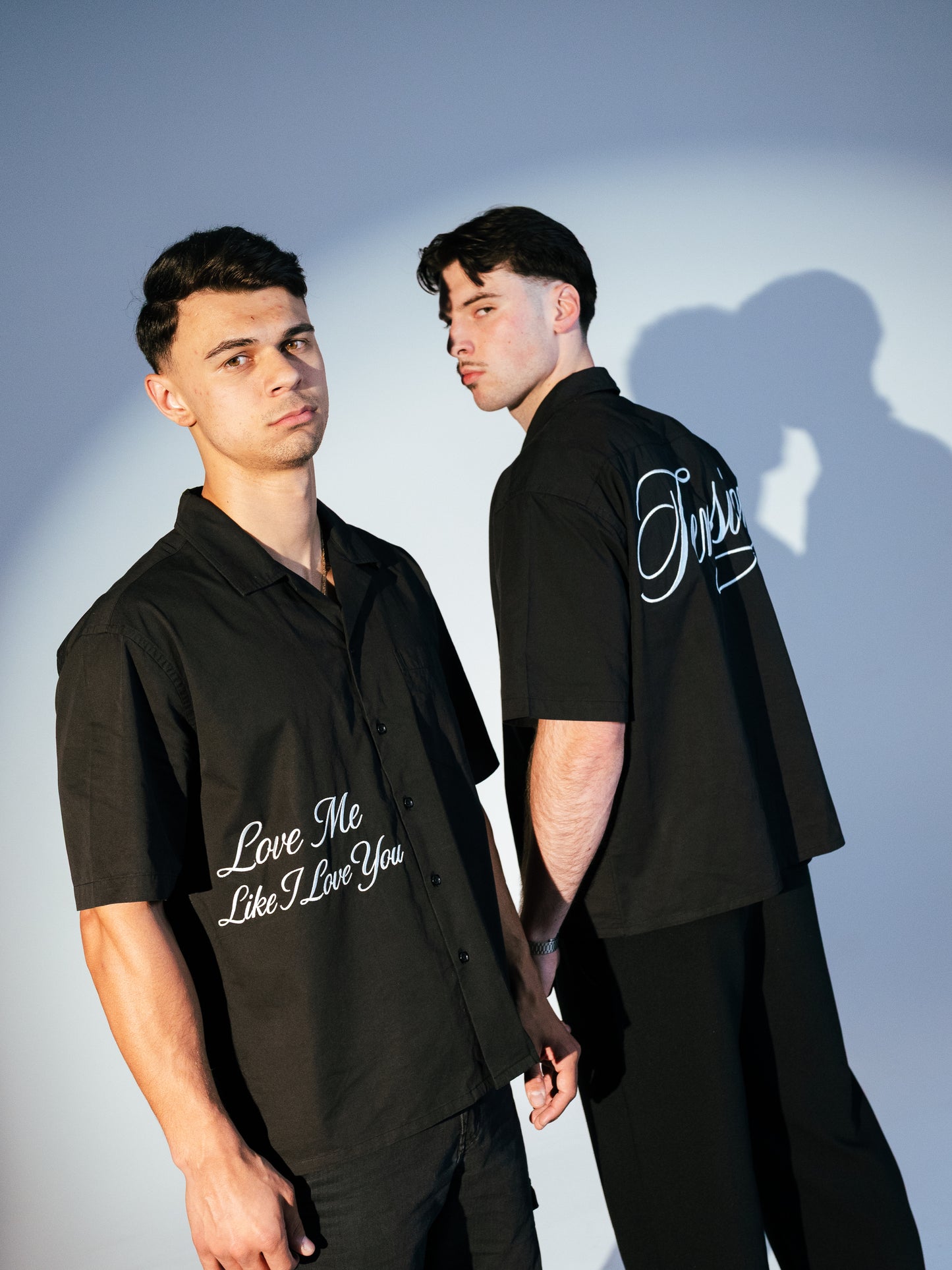 Tension Black Boxy Button up