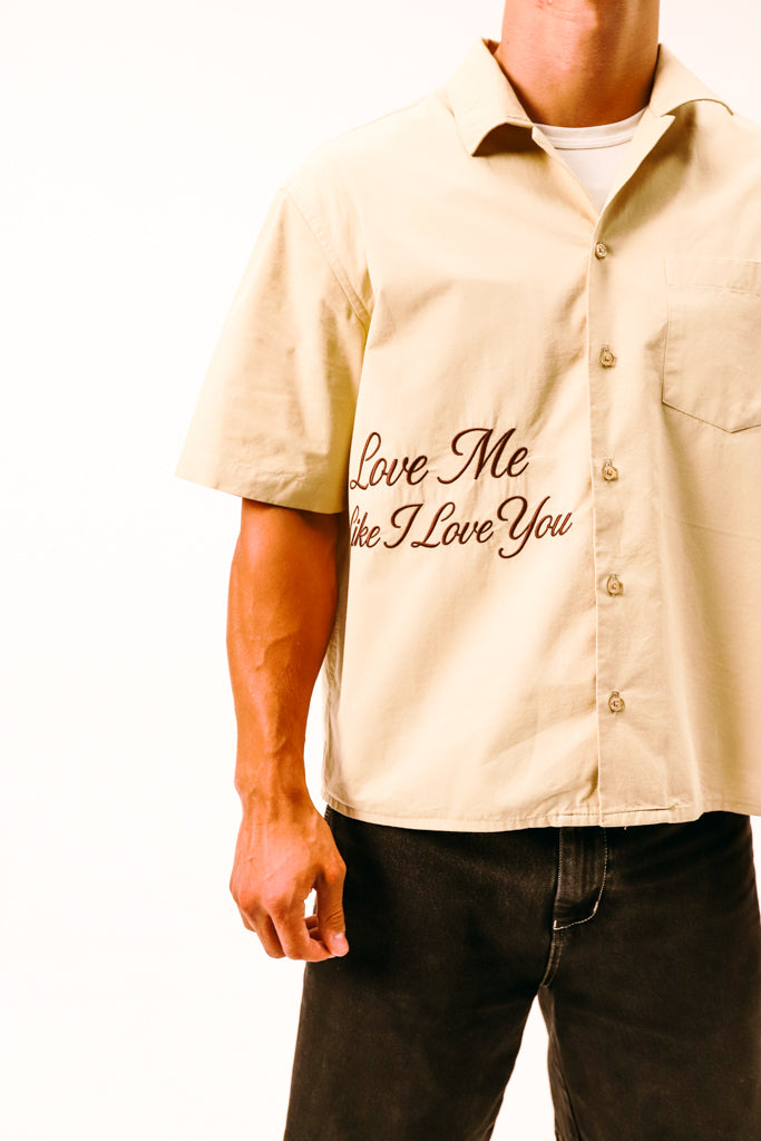 Tension Beige Boxy Button Up