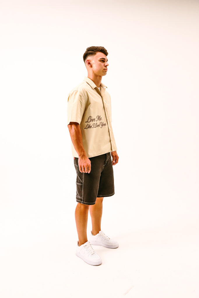 Tension Beige Boxy Button Up