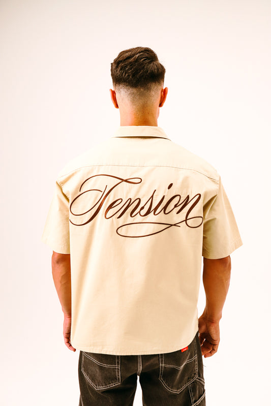 Tension Beige Boxy Button Up