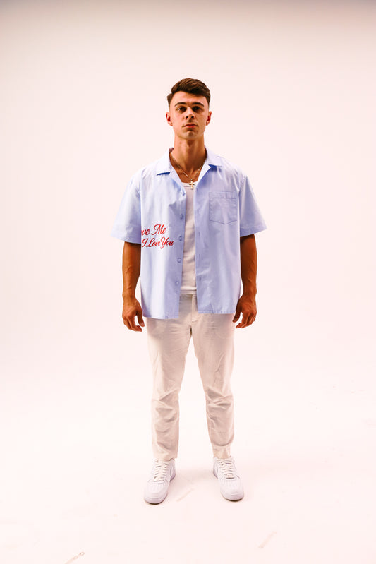 Tension Blue Boxy Button Up