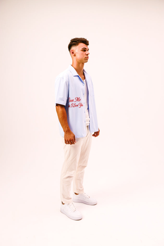 Tension Blue Boxy Button Up