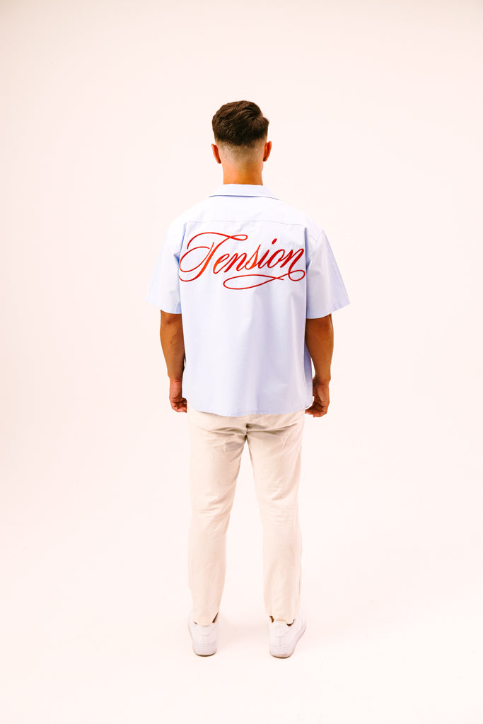 Tension Blue Boxy Button Up
