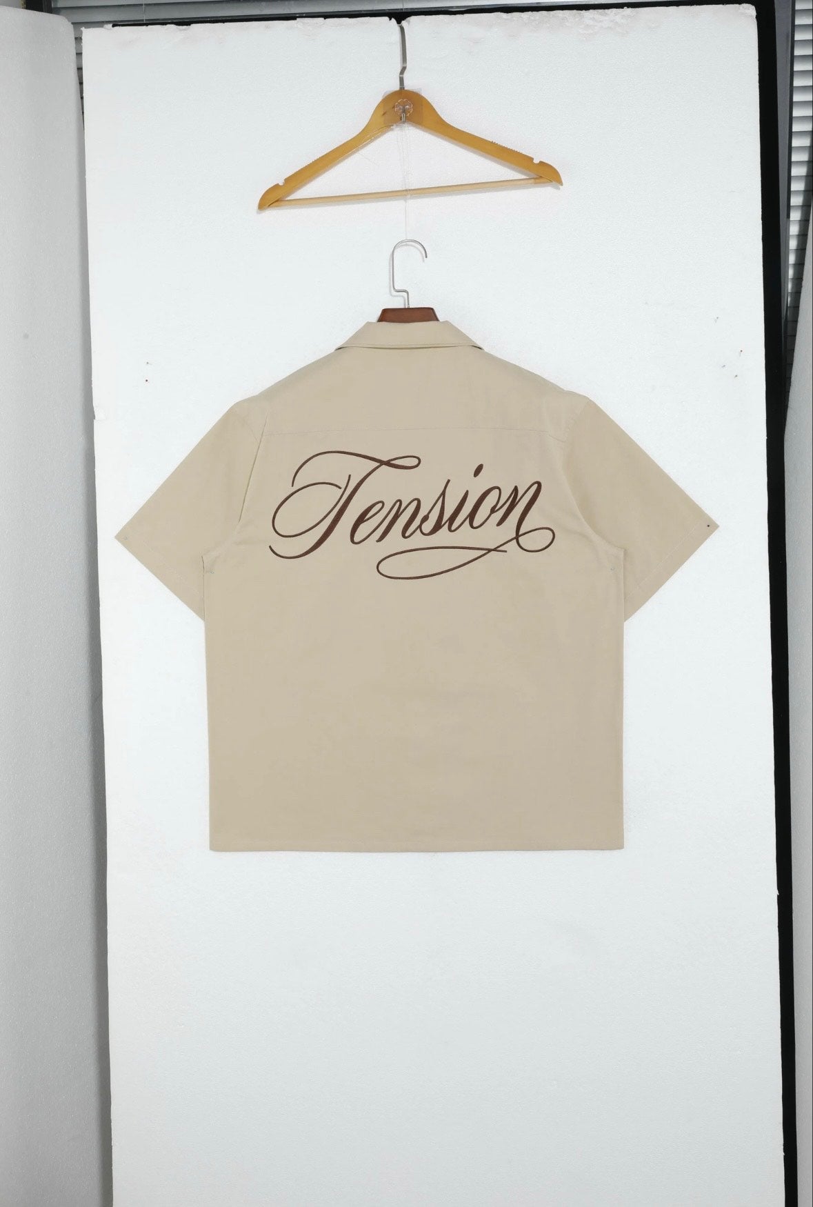 Beige Boxy Button Up