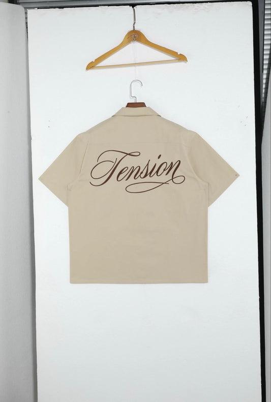 Beige Boxy Button Up